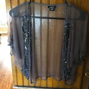 Beaded mesh shrug